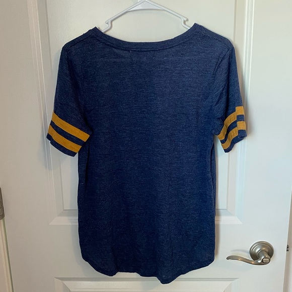 Navy Blue Twist Front Tee - Picture 4 of 5